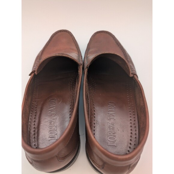 Lopez Taibo Men’s Handmade Brown Leather Loafers Slip On Tassel Shoes Size 10 - Picture 7 of 11